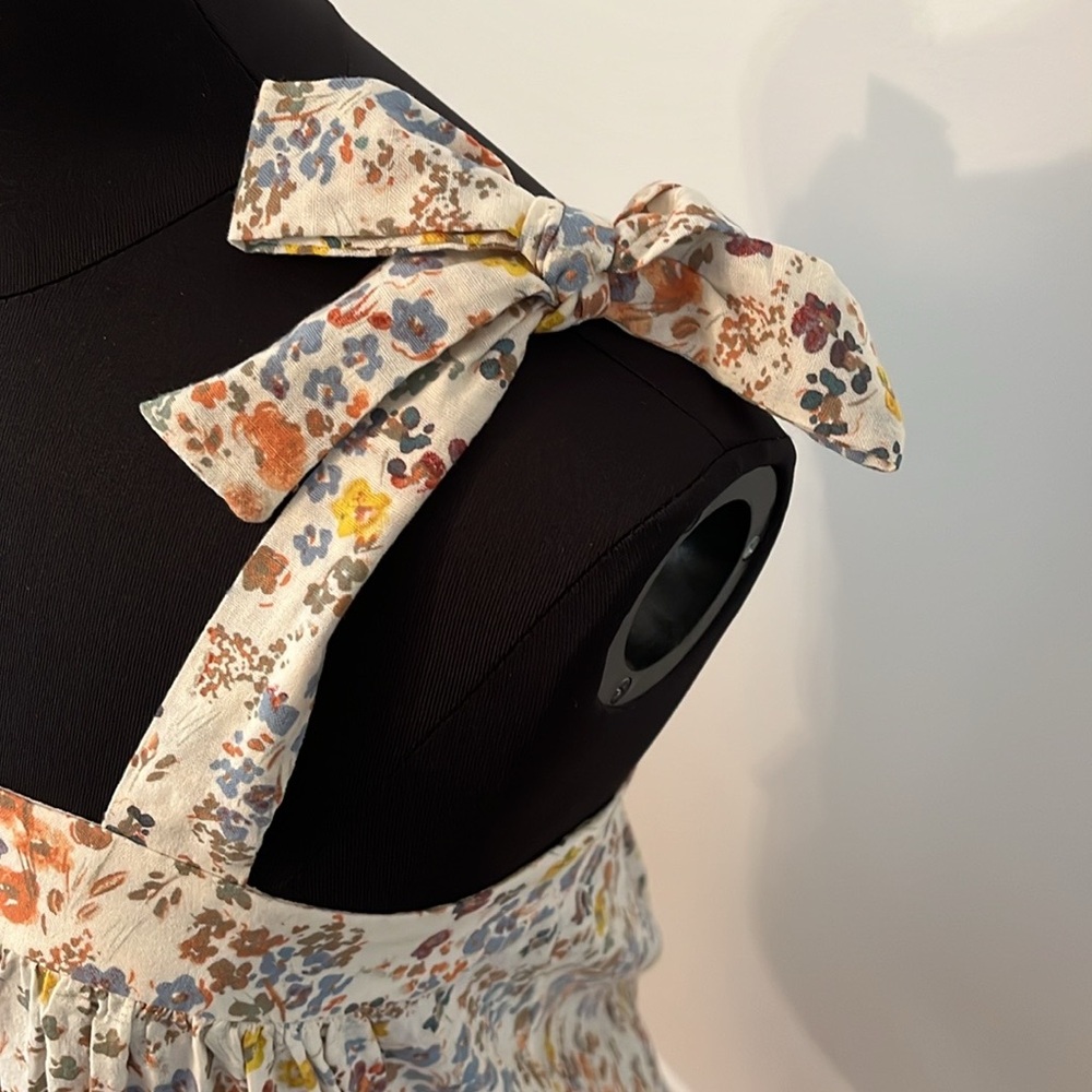 2 Summer Tops Floral & Chambray Bow Tie Straps - Picture 6 of 14